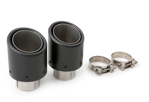 CP-E Carbon Fiber Rolled Edge Exhaust Tips | 2016+ Ford Focus RS (UNSA00002C)