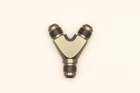 DeatschWerks 6AN Male Flare + 6AN Male Flare to 6AN Male Flare Y Block Fitting (6-02-0701)