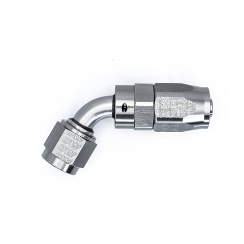 DeatschWerks 6AN Female Flare Swivel 60-Degree Hose End CPE Anodized DW Titanium (6-02-0819)
