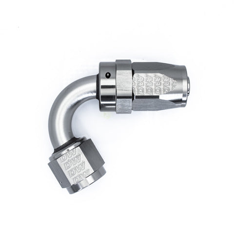 DeatschWerks 8AN Female Swivel 120-Degree Hose End CPE - Anodized Titanium (6-02-0823)