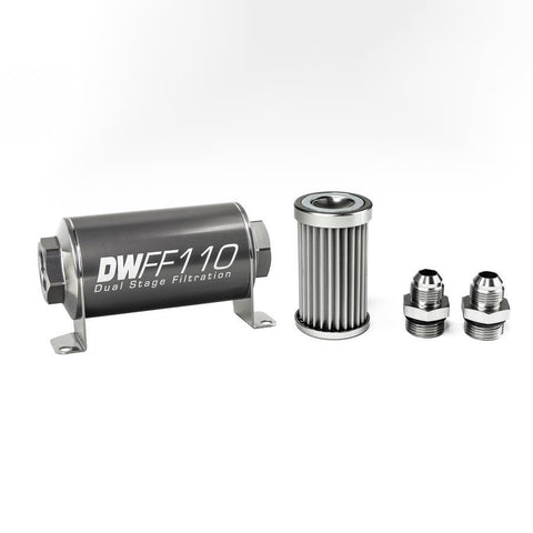 Deatschwerks Universal 100 Micron 110mm Fuel Filter Kit (8-03-110-100K-10/-38/-516/-6/-8)