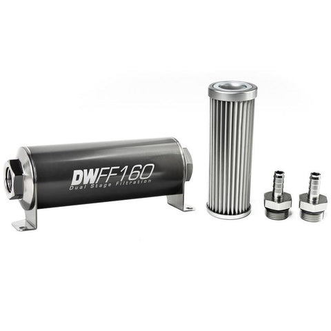 Deatschwerks Universal 10 Micron 160mm Fuel Filter Kit (8-03-160-010K-10/-38/-516/-6/-8)