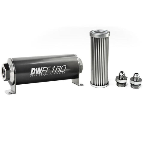 Deatschwerks Universal 100 Micron 160mm Fuel Filter Kit (8-03-160-100K-10/-38/-516/-6/-8)