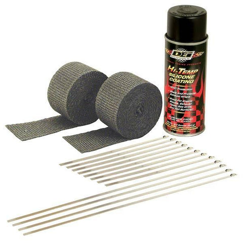 Motorcycle Exhaust Pipe Wrap Kit - Tan Wrap w/ Aluminum HT Silicone Coating by DEI - Modern Automotive Performance
