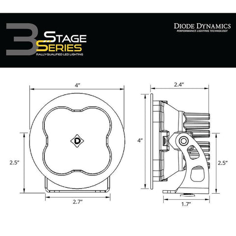 Diode Dynamics SS3 3" Round White LED Pod - Single