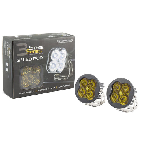 Diode Dynamics SS3 3" Round Yellow LED Pods - Pair