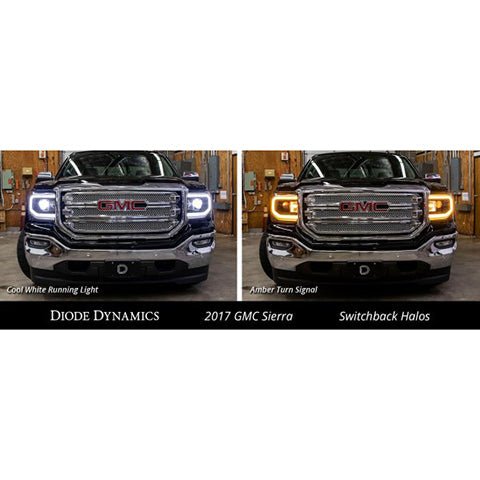 Diode Dynamics C-Shaped Switchback White/Amber LED Halo Kit | 2016-2018 GMC Sierra 1500 (DD2177)