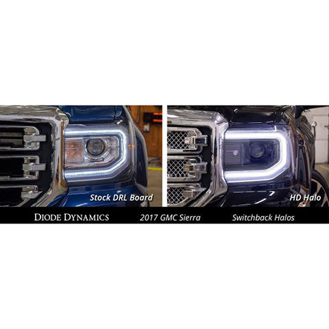 Diode Dynamics C-Shaped Switchback White/Amber LED Halo Kit | 2016-2018 GMC Sierra 1500 (DD2177)