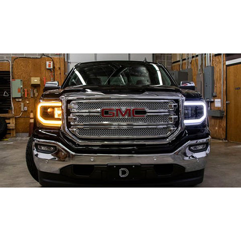 Diode Dynamics C-Shaped Switchback White/Amber LED Halo Kit | 2016-2018 GMC Sierra 1500 (DD2177)
