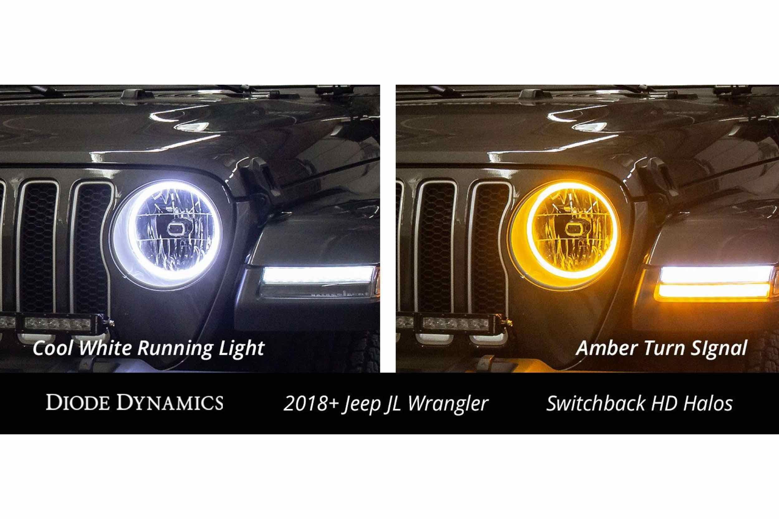 Diode Dynamics Switchback HD LED Halos | 2018-2023 Jeep Wrangler 