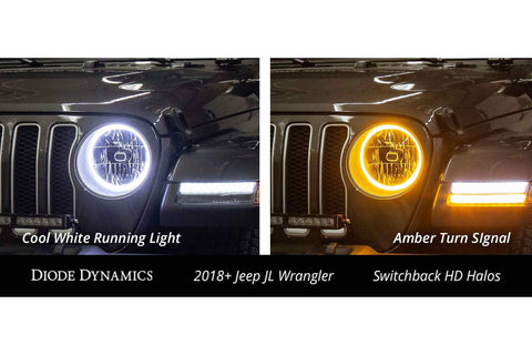 Diode Dynamics Switchback HD LED Halos | 2018-2023 Jeep Wrangler and 2020-2023 Jeep Gladiator (DD2241)