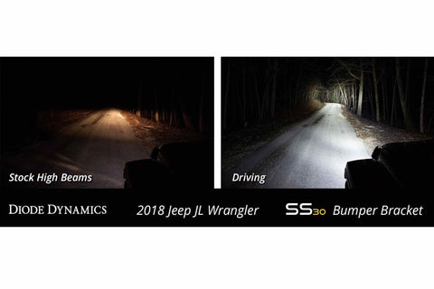 Diode Dynamics DD Bumper Light Kit - Amber / Driving Beam - Dual SS30 Bars | Jeep Wrangler JL: 2018+ (DD6086)