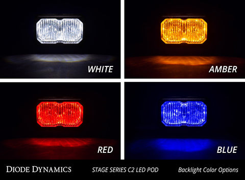 Diode Dynamics DD SSC2 Pod - Pro / White / Flood / Surface / Red BL / Each (DD6415S)