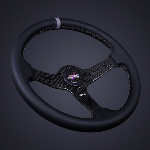 DND Carbon Fiber Leather Race Steering Wheel (CFLRW-GR)