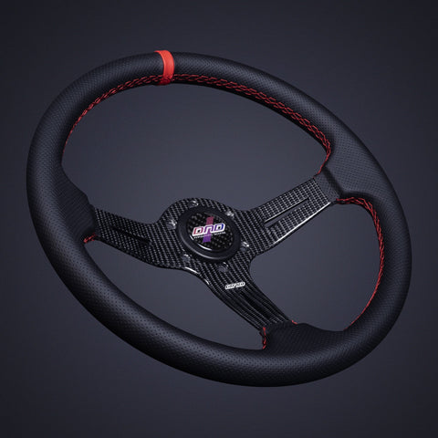 DND Carbon Fiber Perforated Leather Race Steering Wheel (CFPRW-GR)