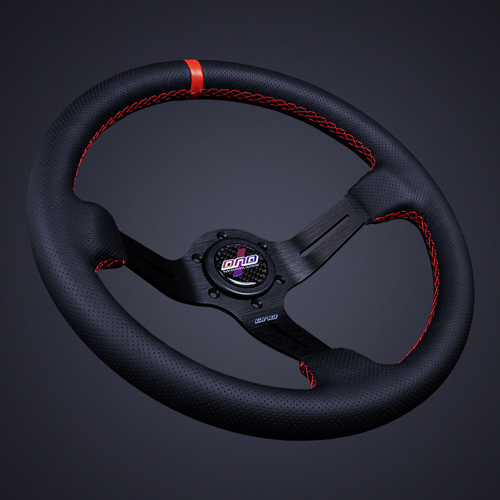 DND Perforated Leather Race Steering Wheel (PRW-BLK) – MAPerformance