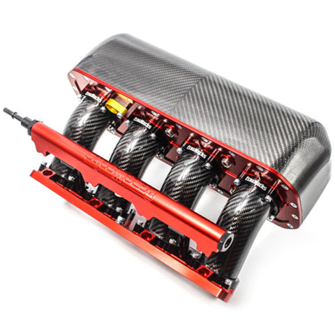 Drag Cartel K-Series Carbon Fiber Intake Manifold | 2002-2006 Acura RSX Type-S and 2006-2011 Honda Civic Si (DC-EL-CRBN-INTAKE-CNTR)