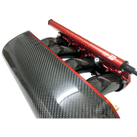 Drag Cartel K-Series Carbon Fiber Intake Manifold | 2002-2006 Acura RSX Type-S and 2006-2011 Honda Civic Si (DC-EL-CRBN-INTAKE-CNTR)