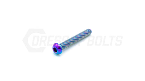 Dress Up Bolts M6x1x40mm Titanium Button Head Bolt  (IND-050-Ti-BLK)
