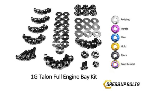 Dress Up Bolts Titanium Hardware Full Engine Bay Kit | 1990-1994 Mitsubishi Eclipse/Eagle Talon/Plymouth Laser (MIT-017-Ti-BLK)