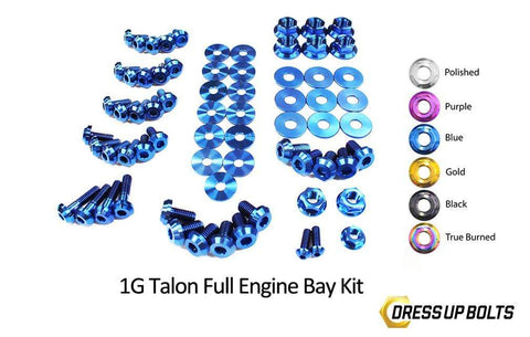 Dress Up Bolts Titanium Hardware Full Engine Bay Kit | 1990-1994 Mitsubishi Eclipse/Eagle Talon/Plymouth Laser (MIT-017-Ti-BLK)