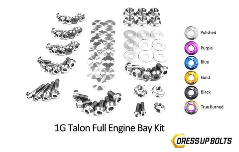 Dress Up Bolts Titanium Hardware Full Engine Bay Kit | 1990-1994 Mitsubishi Eclipse/Eagle Talon/Plymouth Laser (MIT-017-Ti-BLK)
