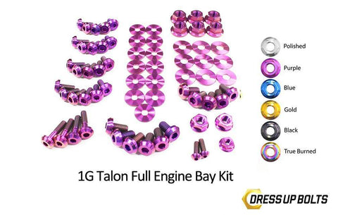 Dress Up Bolts Titanium Hardware Full Engine Bay Kit | 1990-1994 Mitsubishi Eclipse/Eagle Talon/Plymouth Laser (MIT-017-Ti-BLK)