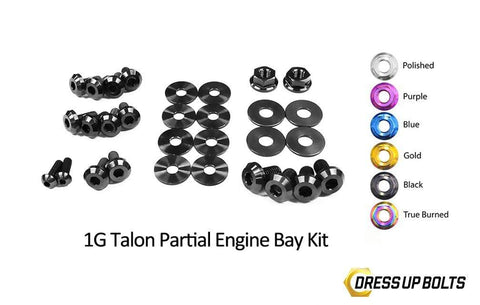 Dress Up Bolts Titanium Hardware Partial Engine Bay Kit | 1990-1994 Mitsubishi Eclipse/Eagle Talon/Plymouth Laser (MIT-018-Ti-BLK)