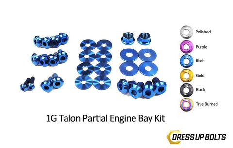 Dress Up Bolts Titanium Hardware Partial Engine Bay Kit | 1990-1994 Mitsubishi Eclipse/Eagle Talon/Plymouth Laser (MIT-018-Ti-BLK)