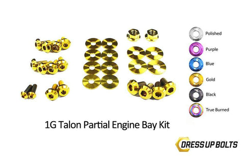 Dress Up Bolts Titanium Hardware Partial Engine Bay Kit | 1990-1994 Mitsubishi Eclipse/Eagle Talon/Plymouth Laser (MIT-018-Ti-BLK)