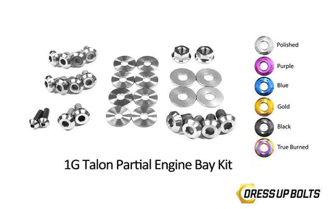 Dress Up Bolts Titanium Hardware Partial Engine Bay Kit | 1990-1994 Mitsubishi Eclipse/Eagle Talon/Plymouth Laser (MIT-018-Ti-BLK)
