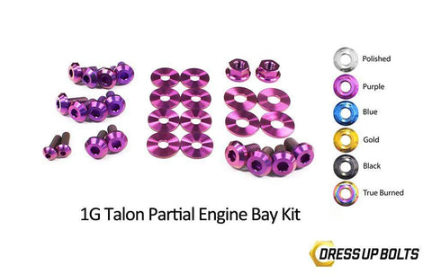 Dress Up Bolts Titanium Hardware Partial Engine Bay Kit | 1990-1994 Mitsubishi Eclipse/Eagle Talon/Plymouth Laser (MIT-018-Ti-BLK)