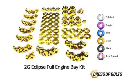 Dress Up Bolts Titanium Hardware Full Engine Bay Kit | 1995-1999 Mitsubishi Eclipse/Eagle Talon (MIT-019-Ti-BLK)