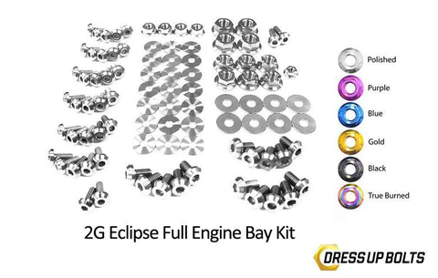 Dress Up Bolts Titanium Hardware Full Engine Bay Kit | 1995-1999 Mitsubishi Eclipse/Eagle Talon (MIT-019-Ti-BLK)