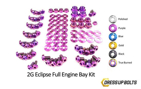 Dress Up Bolts Titanium Hardware Full Engine Bay Kit | 1995-1999 Mitsubishi Eclipse/Eagle Talon (MIT-019-Ti-BLK)