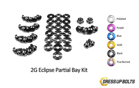 Dress Up Bolts Titanium Hardware Partial Engine Bay Kit | 1995-1999 Mitsubishi Eclipse/Eagle Talon (MIT-020-Ti-BLK)