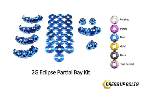 Dress Up Bolts Titanium Hardware Partial Engine Bay Kit | 1995-1999 Mitsubishi Eclipse/Eagle Talon (MIT-020-Ti-BLK)