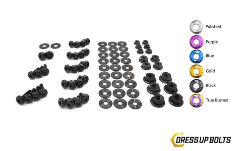 Dress Up Bolts Stage 2 Titanium Hardware Engine Bay Kit | 1999-2002 Nissan S15 (NIS-055-Ti-BLK)