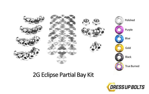 Dress Up Bolts Titanium Hardware Partial Engine Bay Kit | 1995-1999 Mitsubishi Eclipse/Eagle Talon (MIT-020-Ti-BLK)
