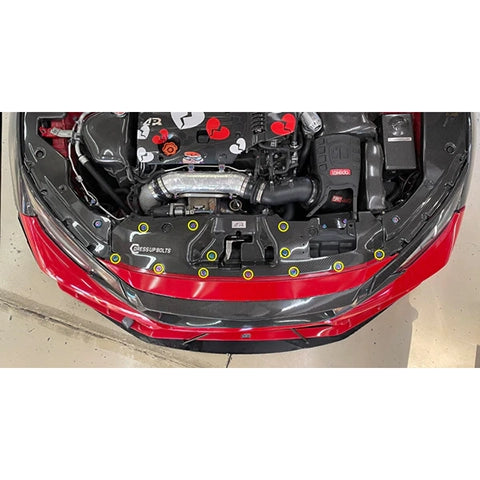 Dress Up Bolts Titanium Hardware Cooling Plate Kit | 2017-2021 Honda Civic Type-R (HON-041-Ti)