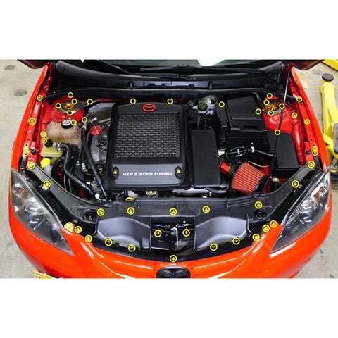 Dress Up Bolts Stage 2 Titanium Hardware Engine Bay Kit | 2007-2009 Mazdaspeed3 (MAZ-013-Ti)