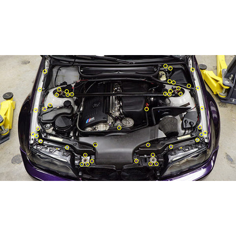 Dress Up Bolts Stage 2 Titanium Hardware Engine Bay Kit | 2000-2006 BMW M3 (BMW-023-Ti)
