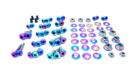 Dress Up Bolts Stage 2 Titanium Engine Bay Kit | 2003-2005 Mitsubishi Evo 8 (MIT-003-Ti)