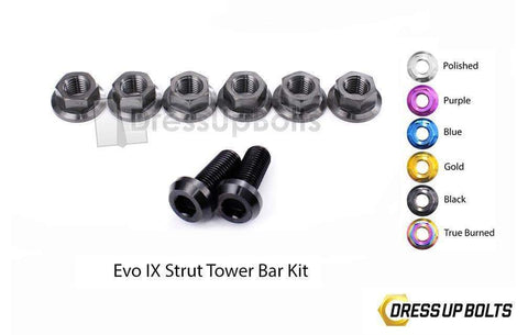 Dress Up Bolts Titanium Strut Tower Bar Kit | 2006 Mitsubishi Evo 9 (MIT-012-Ti)