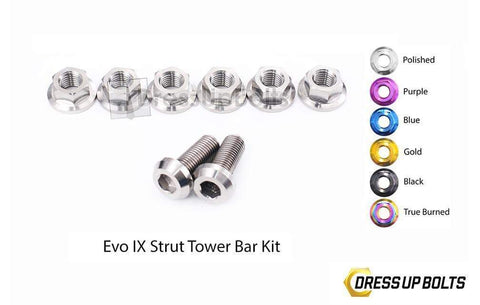 Dress Up Bolts Titanium Strut Tower Bar Kit | 2006 Mitsubishi Evo 9 (MIT-012-Ti)