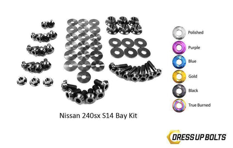Dress Up Bolts Titanium Engine Bay Kit | 1995-1998 Nissan 240sx S14 (NIS-046-Ti)