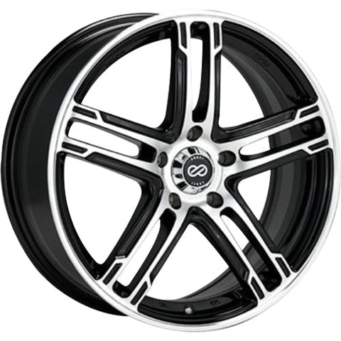 Enkei FD-05 5x114.3 15" Wheels in Black with Machined Spoke Faces and Outer Lip Ring