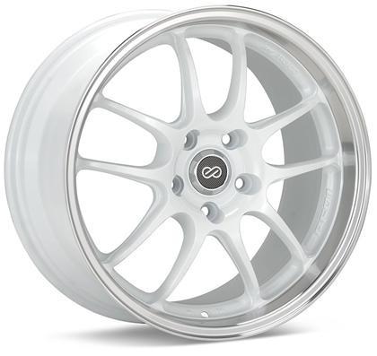 Enkei PF01 White w/ Machined Lip 17x9 | 5x114.3 (460-790-6548WM