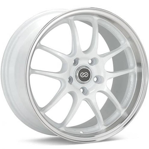 Enkei PF01 White w/ Machined Lip 17x9 | 5x114.3 (460-790-6560WM)