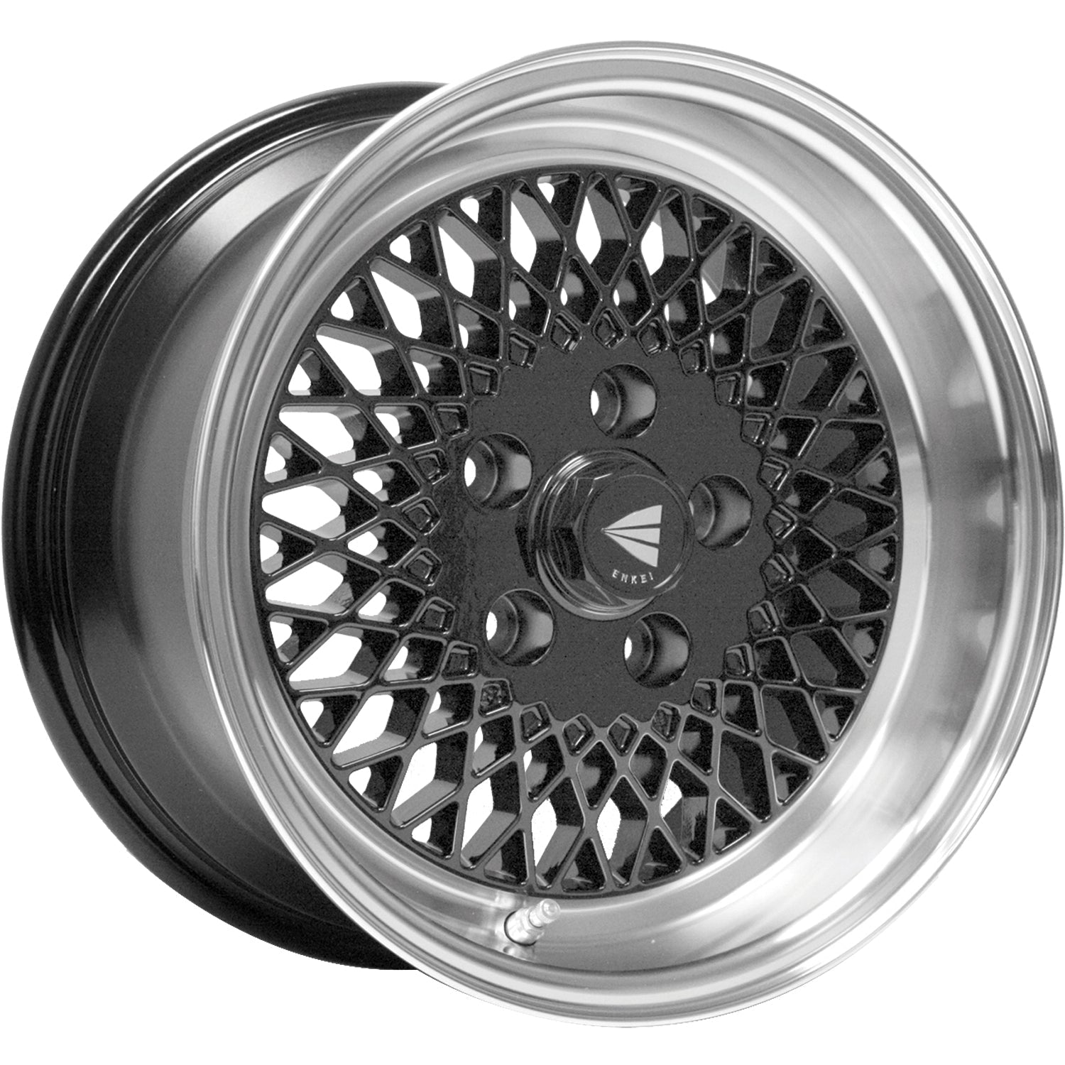 Enn（えん） Enkei Enkei92 Black w/ Machined Lip 15x7 | 4x114.3 (465-570-4838BK